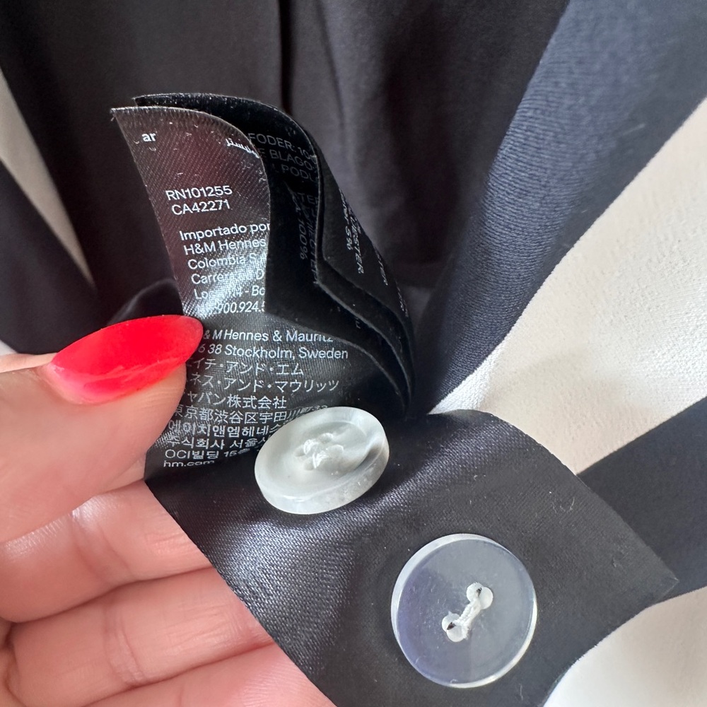 H&M Navy and White Striped Blazer - Picture 3 of 13